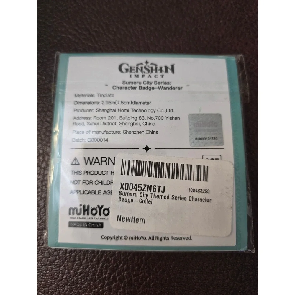 Wanderer Genshin Impact Badge Mihoyo Authentic Brand‎ New